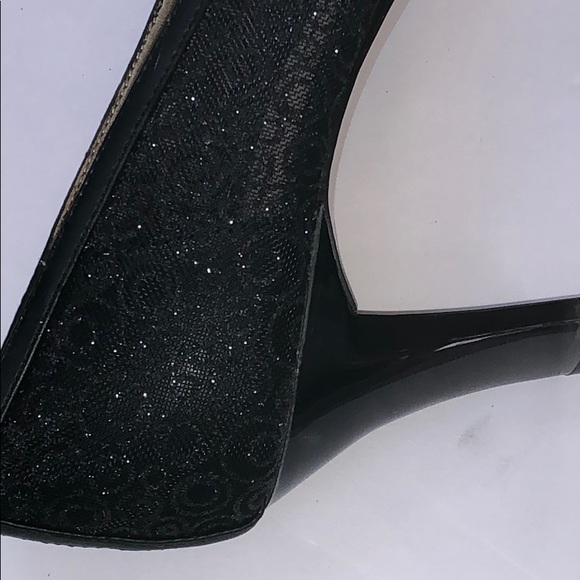 NWOB Nina Evening Shoes color black w glitter. 7M - Picture 6 of 8